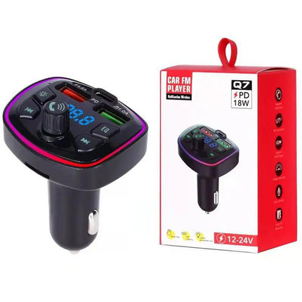 Q7 FM Transmitter Handsfree Car Mp3 Cigarette Car Charger Adapter Dual Usb Car Charger